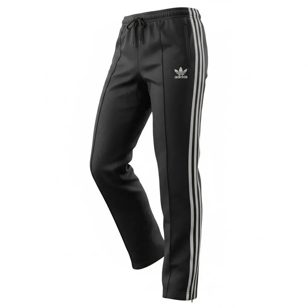 Adidas Women's Black Polyester Jogging Pants w/White Stripes - Siz:e XS